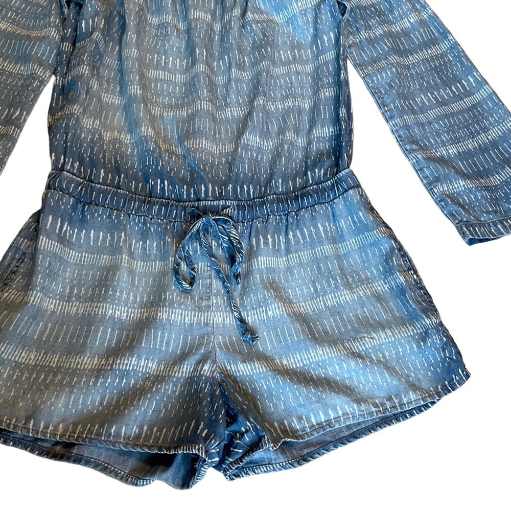 Cloth & Stone Anthropologie Off The Shoulder Denim Chambray Romper Women… - Picture 8 of 15